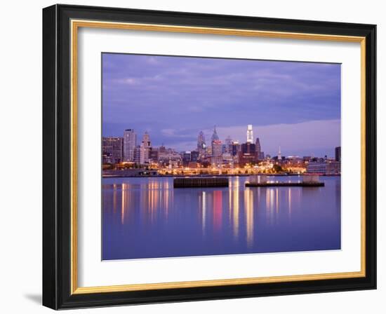 Philadelphia Skyline and Delaware River, Philadelphia, Pennsylvania-Richard Cummins-Framed Photographic Print