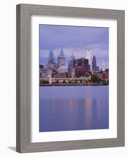 Philadelphia Skyline and Delaware River, Philadelphia, Pennsylvania-Richard Cummins-Framed Photographic Print