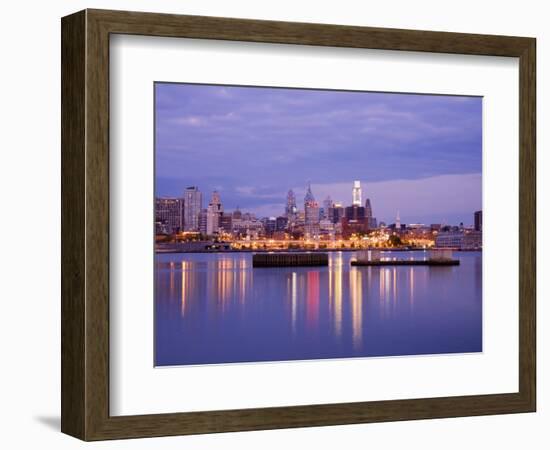 Philadelphia Skyline and Delaware River, Philadelphia, Pennsylvania-Richard Cummins-Framed Photographic Print