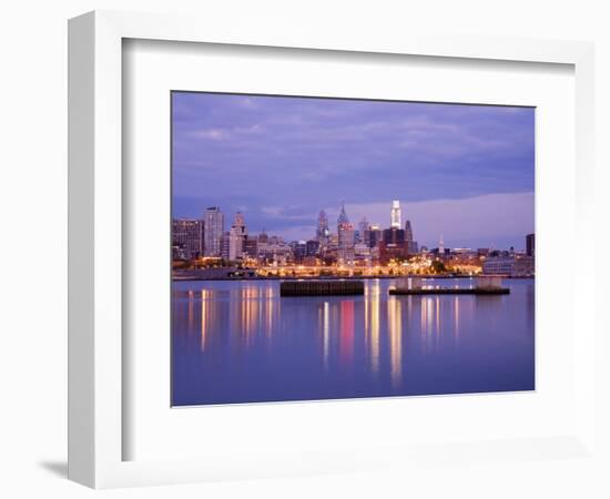 Philadelphia Skyline and Delaware River, Philadelphia, Pennsylvania-Richard Cummins-Framed Photographic Print