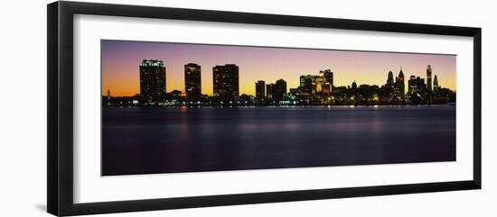 Philadelphia skyline at dusk, Pennsylvania, USA-null-Framed Photographic Print