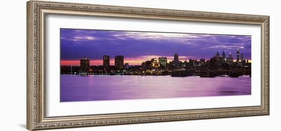 Philadelphia skyline at dusk, Pennsylvania, USA-null-Framed Photographic Print