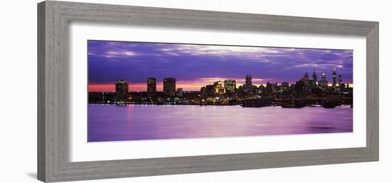 Philadelphia skyline at dusk, Pennsylvania, USA-null-Framed Photographic Print