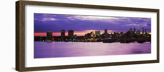 Philadelphia skyline at dusk, Pennsylvania, USA-null-Framed Photographic Print