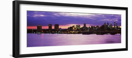 Philadelphia skyline at dusk, Pennsylvania, USA-null-Framed Photographic Print