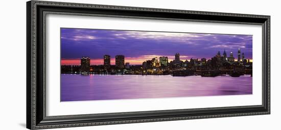 Philadelphia skyline at dusk, Pennsylvania, USA-null-Framed Photographic Print