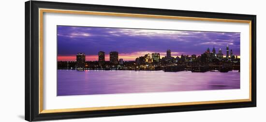 Philadelphia skyline at dusk, Pennsylvania, USA-null-Framed Photographic Print