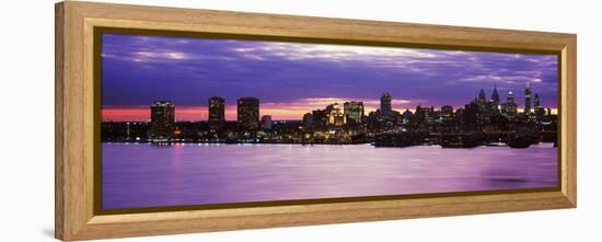 Philadelphia skyline at dusk, Pennsylvania, USA-null-Framed Premier Image Canvas