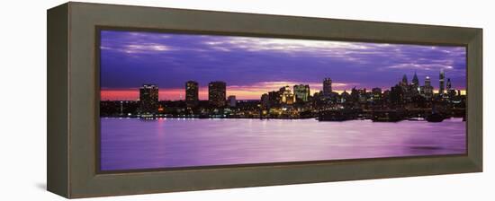 Philadelphia skyline at dusk, Pennsylvania, USA-null-Framed Premier Image Canvas