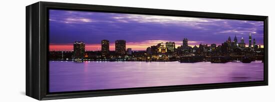 Philadelphia skyline at dusk, Pennsylvania, USA-null-Framed Premier Image Canvas