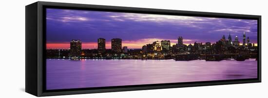 Philadelphia skyline at dusk, Pennsylvania, USA-null-Framed Premier Image Canvas