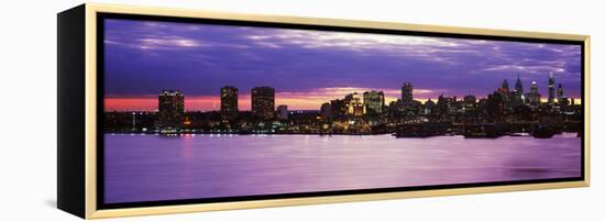 Philadelphia skyline at dusk, Pennsylvania, USA-null-Framed Premier Image Canvas