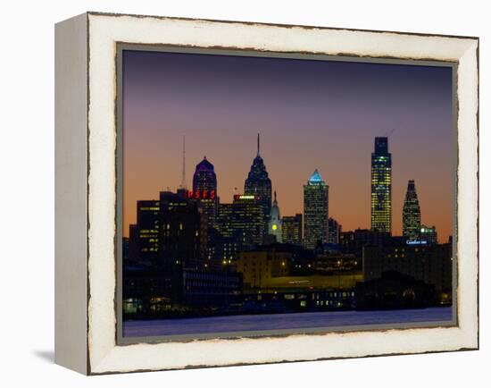 Philadelphia Skyline at Dusk-James Shive-Framed Premier Image Canvas