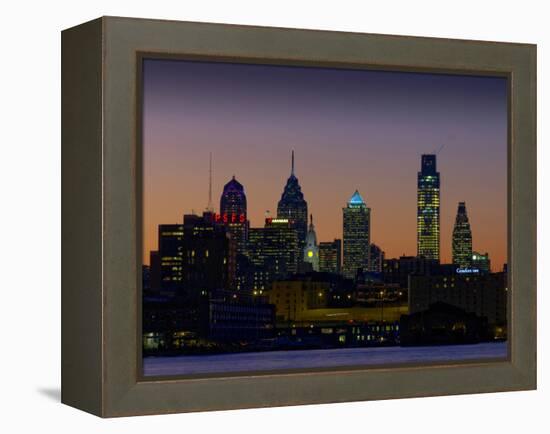 Philadelphia Skyline at Dusk-James Shive-Framed Premier Image Canvas