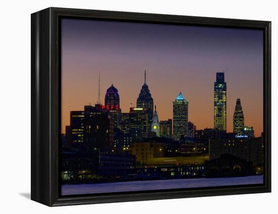 Philadelphia Skyline at Dusk-James Shive-Framed Premier Image Canvas