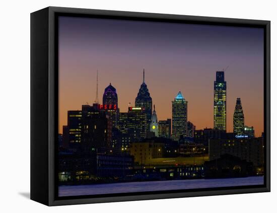 Philadelphia Skyline at Dusk-James Shive-Framed Premier Image Canvas