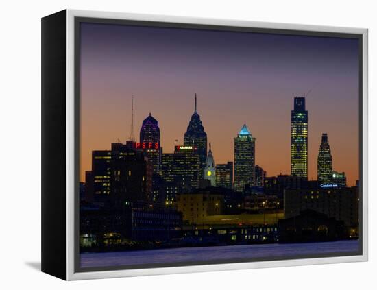 Philadelphia Skyline at Dusk-James Shive-Framed Premier Image Canvas