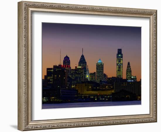 Philadelphia Skyline at Dusk-James Shive-Framed Photographic Print