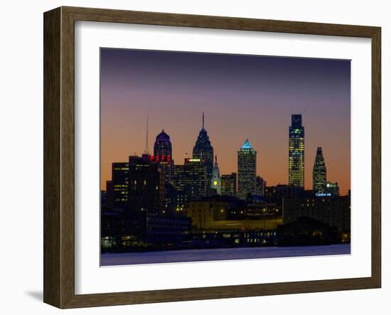 Philadelphia Skyline at Dusk-James Shive-Framed Photographic Print