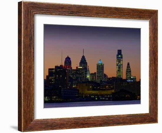 Philadelphia Skyline at Dusk-James Shive-Framed Photographic Print