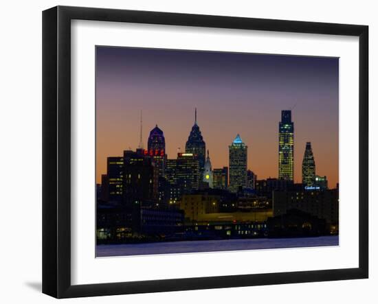 Philadelphia Skyline at Dusk-James Shive-Framed Photographic Print