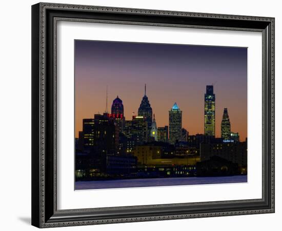 Philadelphia Skyline at Dusk-James Shive-Framed Photographic Print