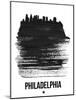 Philadelphia Skyline Brush Stroke - Black-NaxArt-Mounted Art Print