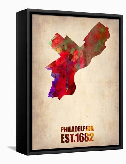 Philadelphia Watercolor Map-NaxArt-Framed Stretched Canvas