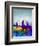 Philadelphia Watercolor Skyline-NaxArt-Framed Art Print