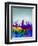 Philadelphia Watercolor Skyline-NaxArt-Framed Art Print