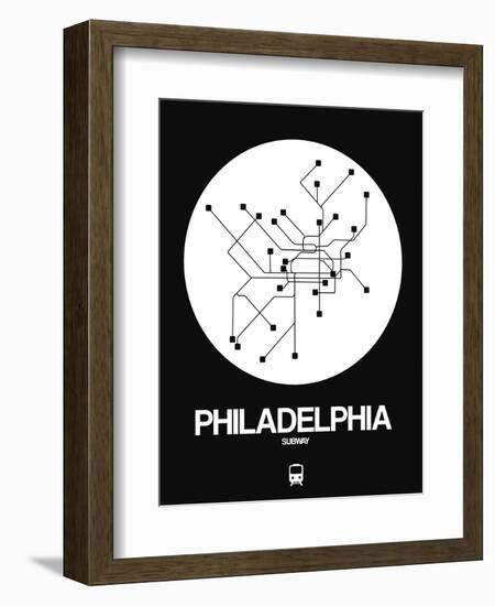 Philadelphia White Subway Map-NaxArt-Framed Premium Giclee Print