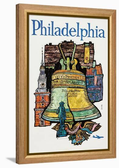 Philadelphia-David Klein-Framed Stretched Canvas