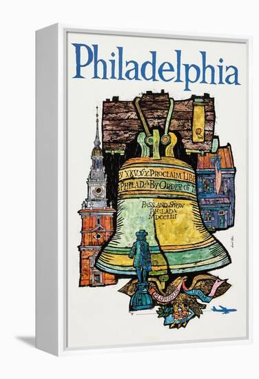 Philadelphia-David Klein-Framed Stretched Canvas