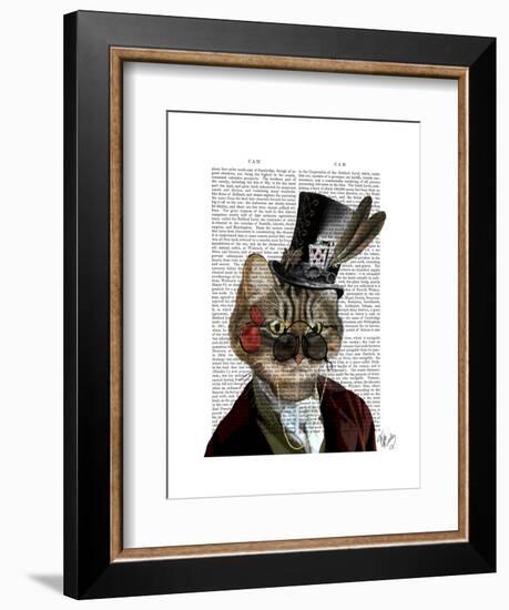 Phileas Feline Steampunk Cat and Top Hat-Fab Funky-Framed Art Print