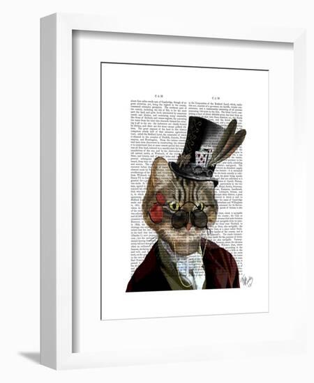 Phileas Feline Steampunk Cat and Top Hat-Fab Funky-Framed Art Print