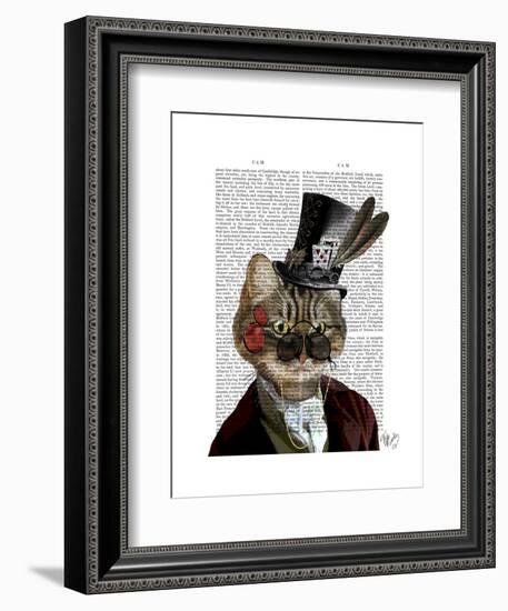 Phileas Feline Steampunk Cat and Top Hat-Fab Funky-Framed Art Print