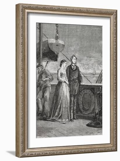 Phileas Fogg and Aouda-M.M. De Neuville-Framed Giclee Print