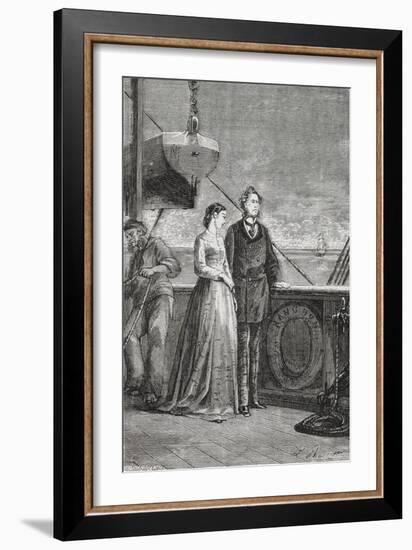 Phileas Fogg and Aouda-M.M. De Neuville-Framed Giclee Print