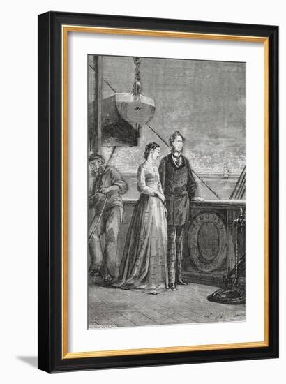 Phileas Fogg and Aouda-M.M. De Neuville-Framed Giclee Print