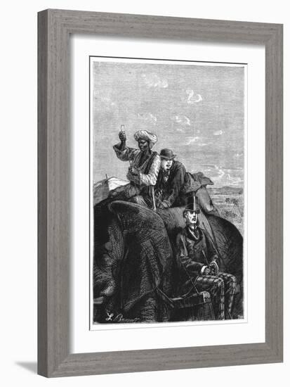 Phileas Fogg and Passepartout, Illustration from "Around the World in Eighty Days"-L Bennet-Framed Giclee Print