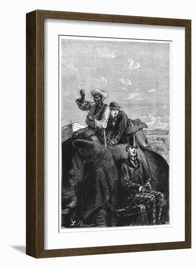 Phileas Fogg and Passepartout, Illustration from "Around the World in Eighty Days"-L Bennet-Framed Giclee Print