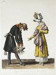 Elegant Lady's Walking Dress with Check Cape, 1789-Philibert Louis Debucourt-Framed Giclee Print