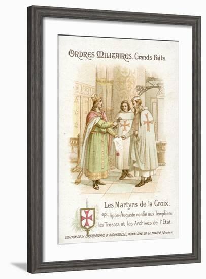 Philip Augustus Rewarding the Knights Templar-null-Framed Giclee Print