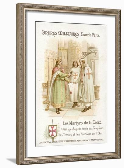 Philip Augustus Rewarding the Knights Templar-null-Framed Giclee Print