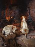 Two Smooth-Haired Fox Terriers by a Fishing Rod and a Creel on a Riverbank-Philip Eustace Stretton-Giclee Print