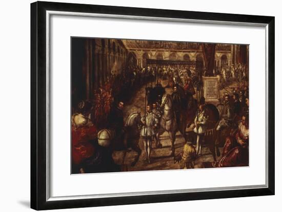 Philip II Received by Francesco Gonzaga in Mantua-Jacopo Robusti-Framed Giclee Print