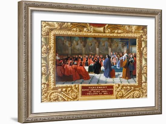 Philip IV the Fair Establishes the Parliament in Paris in 1303-Jean Alaux-Framed Giclee Print