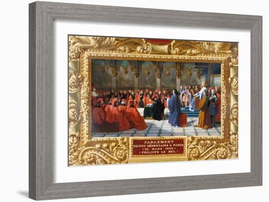 Philip IV the Fair Establishes the Parliament in Paris in 1303-Jean Alaux-Framed Giclee Print