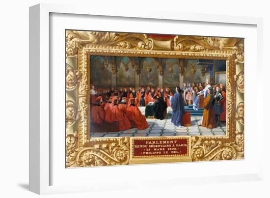 Philip IV the Fair Establishes the Parliament in Paris in 1303-Jean Alaux-Framed Giclee Print