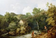 A View Near Matlock, Derbyshire with Figures Working Beneath a Wooden Conveyor, 1785-Philip James Loutherbourg-Framed Giclee Print